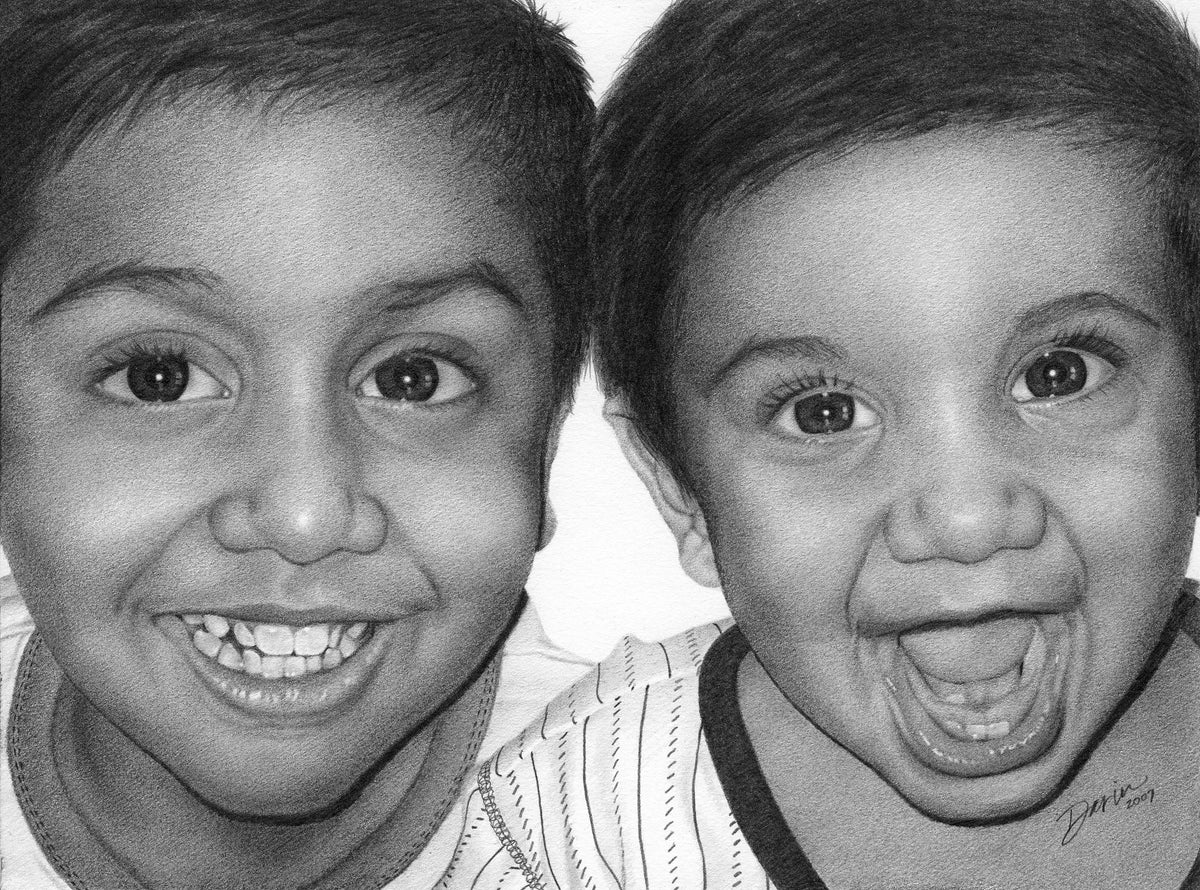 Nauth Kids, Graphite on Museum Board