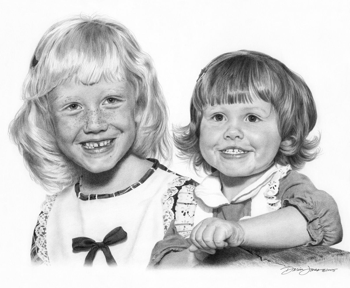 Brandi & Dawn, Graphite on Museum Board