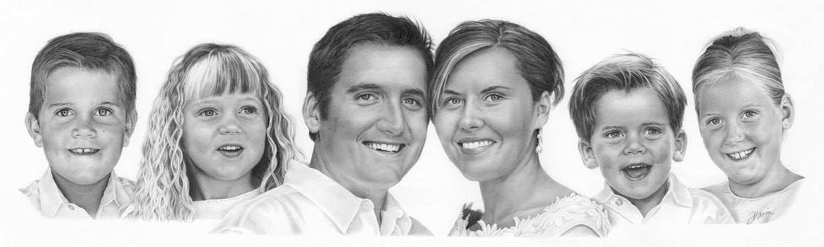 Orvis Family, Graphite on Museum Board