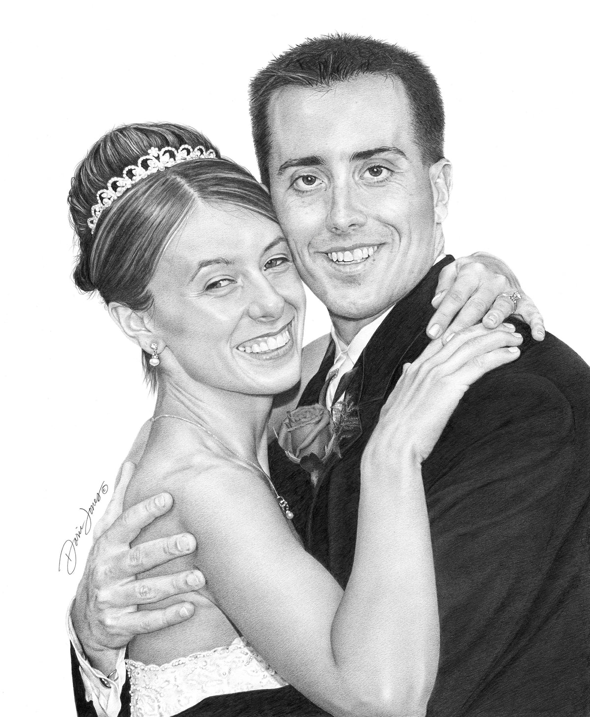 Donna & Richard, Graphite on Museum Board