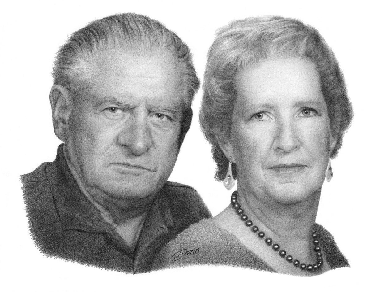 Nick & Nola, Graphite on Museum Board