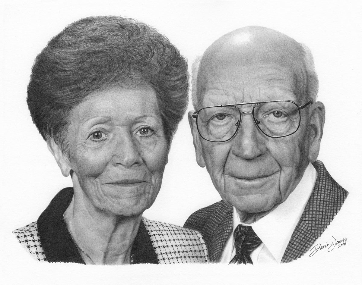 Vivian & Truman, Graphite on Museum Board