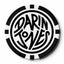 A circular stylized logo of 'DARIN JONES' in bold black lettering on a white background within a black-and-white-rimmed poker chip.