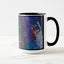 White ceramic coffee mug with a black handle and black interior, featuring a wrap‑around print of the artwork titled “Downtown Palette.“