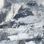 Abstract textured painting with layered brush and palette-knife strokes in shades of gray and white on a white background.