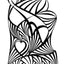 Black and white abstract pen‑and‑ink drawing with optical‑illusion shapes, featuring hearts.