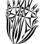 Black and white abstract pen‑and‑ink drawing with optical‑illusion shapes.
