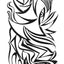 Black and white abstract pen‑and‑ink drawing with optical‑illusion shapes, featuring eye motifs and a stylized fox-like animal.