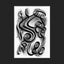 Black and white surreal pen‑and‑ink illustration with symbolic and geometric elements, calligraphic lines and eye motifs; matted in black.