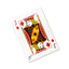 Back of the playing card showing the Jack of diamonds with a hand‑signed signature ‘DJ’ in black ink.