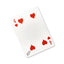 Back of the playing card showing the 4 of hearts with a hand‑signed signature ‘DJ’ in black ink.