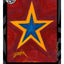 A painted red background with a large yellow star outline around a blue star, with the text 'YELLOW STAR' at the bottom, a black and gray design border, the DARIN JONES logo in the upper left, and website on the right.