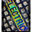 A photograph of a waffle-pattern metal street plate with the word 'ELECTRIC' in bright blue, green, and yellow and the same text title at the bottom in bright green, and a black and gray design border, the DARIN JONES logo in the upper left, and website on the right.