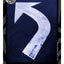 A photograph featuring a large white curved arrow painted on a dark navy asphalt-like surface, with the word 'UPTURN' at the bottom, a black and gray design border, the DARIN JONES logo in the upper left, and website on the right.