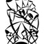 Black and white abstract pen‑and‑ink drawing with optical‑illusion shapes, featuring overlapping cylindrical and triangular forms. 