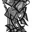 Black and white surreal pen‑and‑ink illustration with symbolic and geometric elements, featuring wheel-like forms, candles, a staircase, books, and home facades.